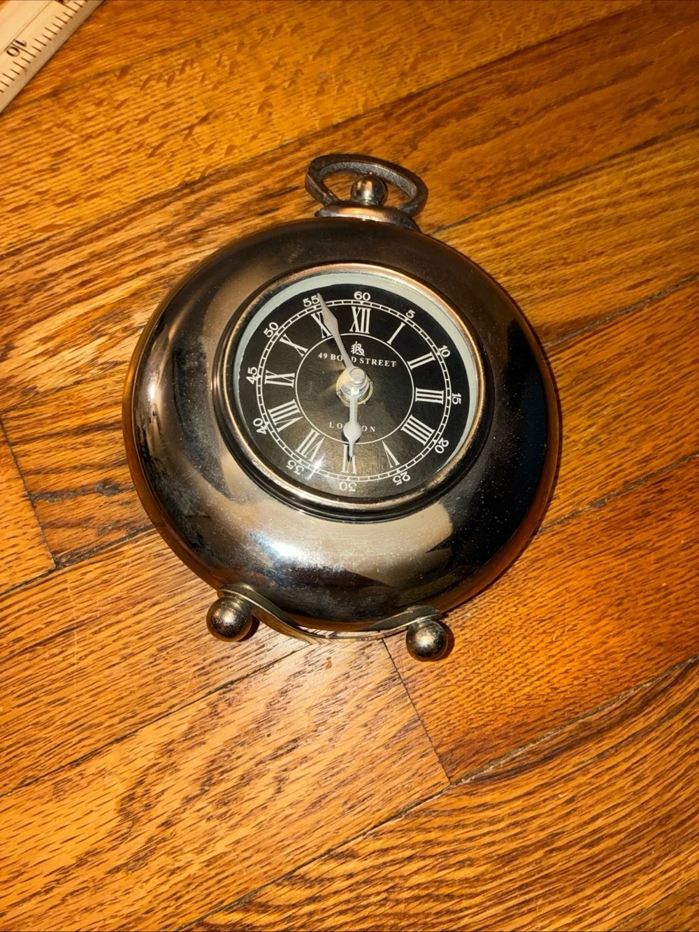 Classic Black Round Mantel Clock -
